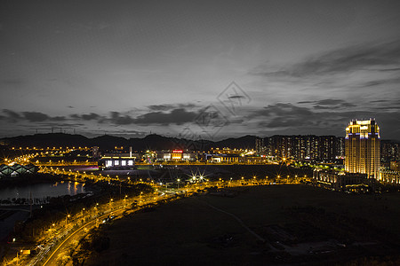 黑白城市夜幕.城市背景