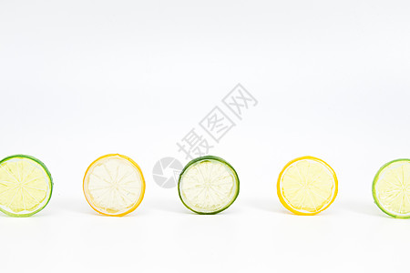 清新留白柠檬片设计背景高清图片