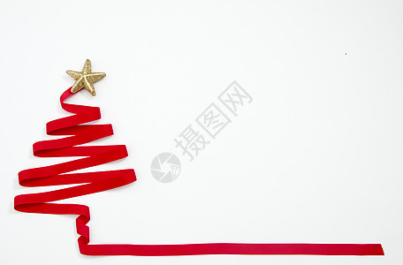 用缎带做成的圣诞树背景图片