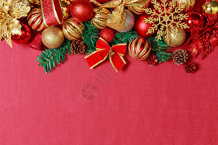 圣诞节红色装饰背景图片
