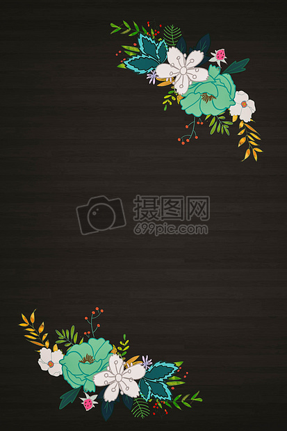 清新手绘花朵背景图片