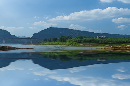 中国风山水倒影山水背景