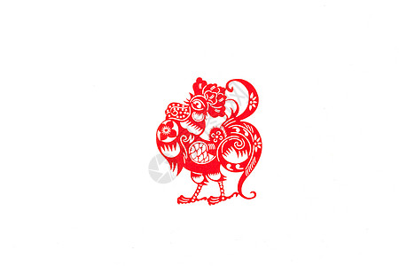 鸡 剪纸新春十二生肖中国剪纸鸡背景