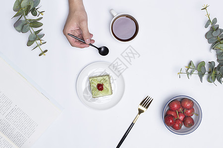 舒芙蕾甜品桌面上的食品背景