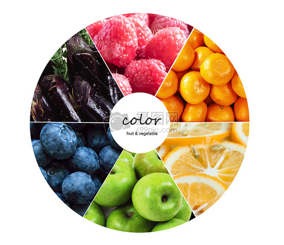 水果和蔬菜拼接的色彩图图片
