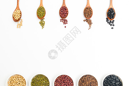 五谷杂粮豆子薏米背景图片