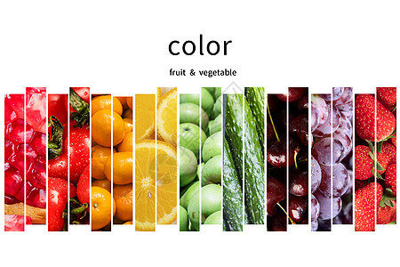 水果蔬菜的色彩拼接背景图片