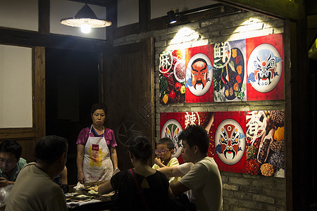 餐厅海报饭桌背景