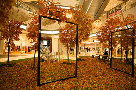 商场氛围城市商场童话秋冬氛围设施背景