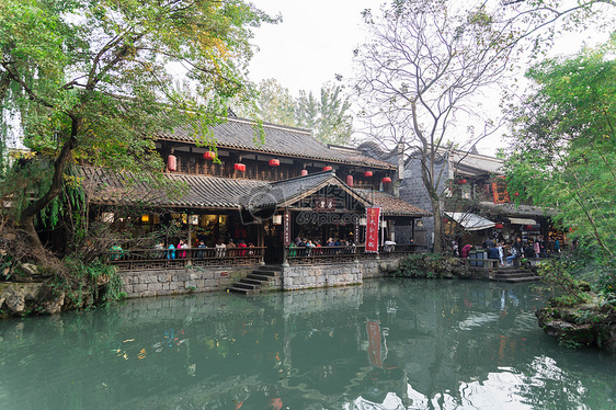 中国风古建筑红灯笼图片