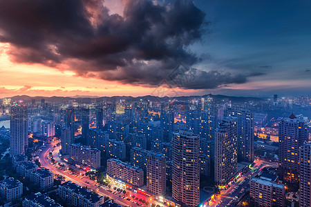 天津海河城市夜景津夜背景