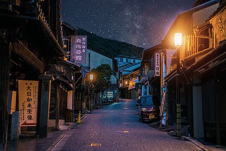 日本街道夜景日本美麗街道背景