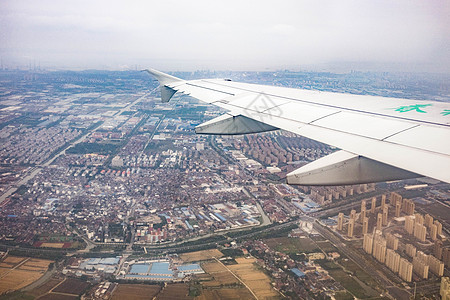 空中机翼天空背景图片