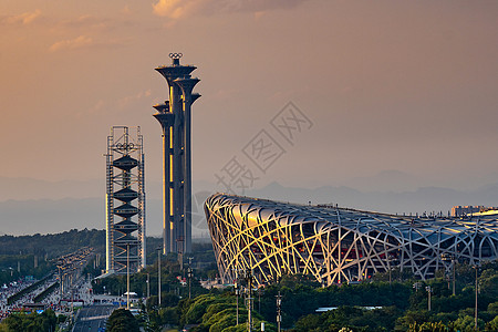 北京盘古大观鸟巢背景