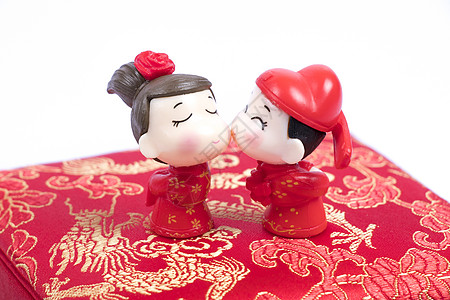 红色签约仪式背景传统结婚卡通形象背景