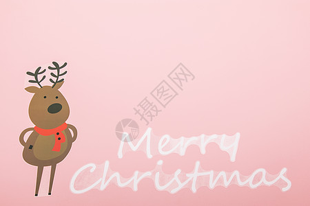 圣诞背景可爱的麋鹿高清图片