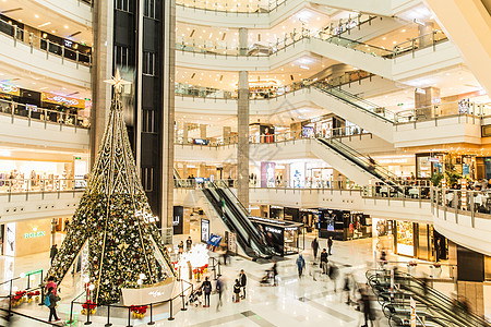 圣诞节商场商场大气设计装饰圣诞树背景