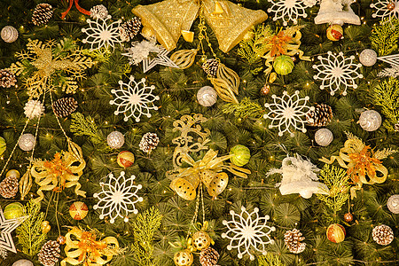 圣诞雪花商场圣诞装饰特写背景