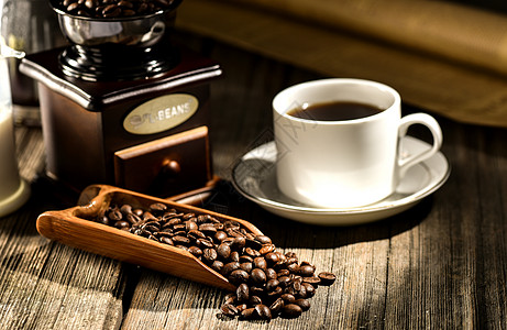 咖啡豆拿铁咖啡高清图片