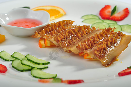 三文鱼鱼腩意境菜背景
