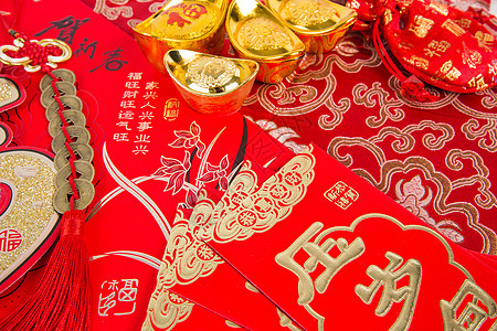 喜庆氛围春节压岁红包图片