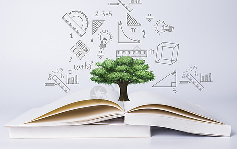 教育书籍书本上的大树设计图片