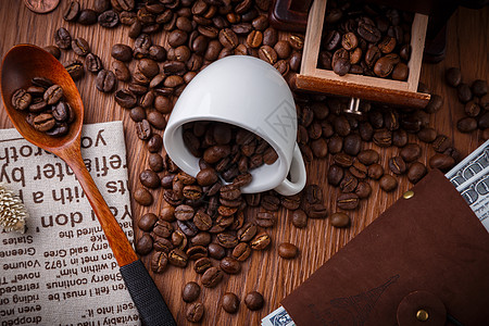 静物咖啡烘焙咖啡高清图片