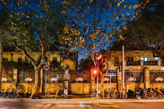 武康路街头夜景图片