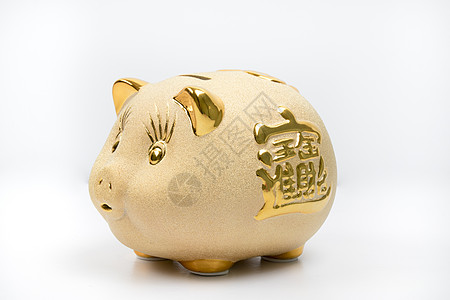 金融猪金色猪储蓄罐背景