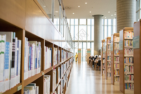 无缝简洁装饰敞亮的图书馆背景