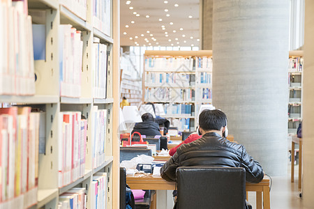 认真学习人图书馆里学习的人背景