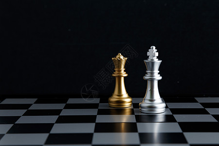 国际金融金属质感金银色国际象棋背景