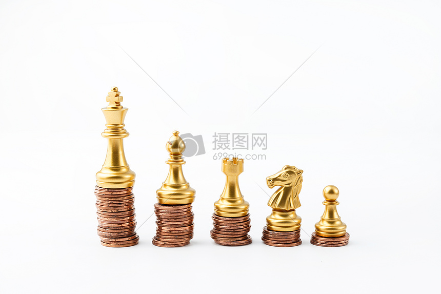 金属质感金银色国际象棋图片