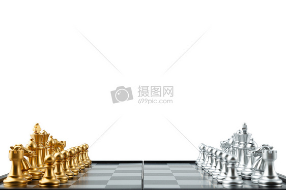 金属质感金银色国际象棋图片