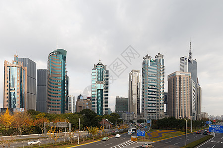 上海城市高楼建筑结构外立面背景图片