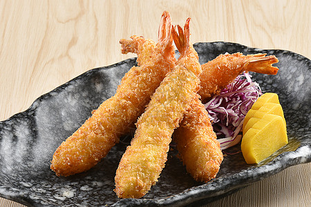 日式料理油炸虾高清图片