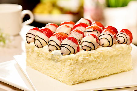 草莓水果蛋糕蛋糕背景