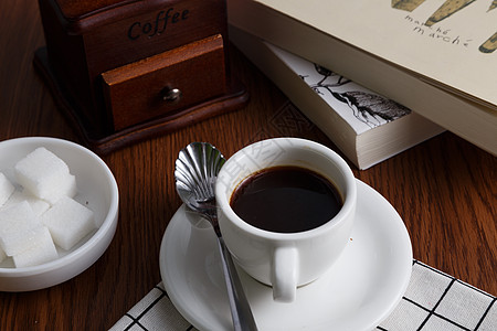高铁咖啡素材香浓美味的咖啡和咖啡豆背景
