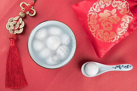 桂花汤圆中国节日美食汤圆素材背景