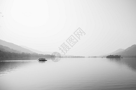 水墨太极湘湖风光背景