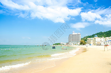 沙滩蓝天海边旅游风景背景