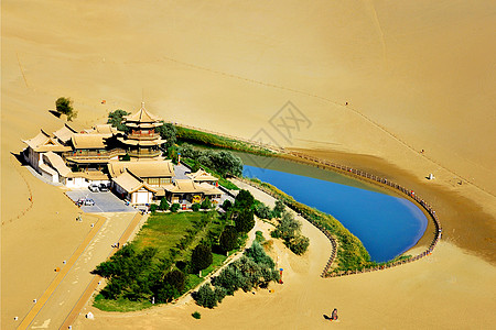 成都景点甘肃敦煌鸣沙山耶稣光驼队月牙泉组图背景