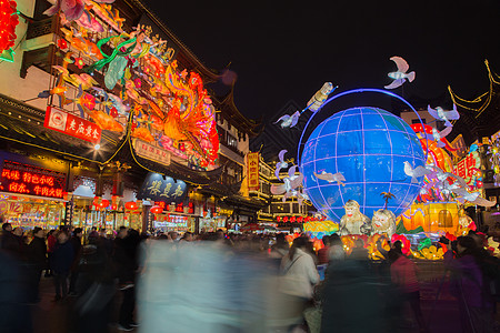 中国新年春节灯会夜景图片