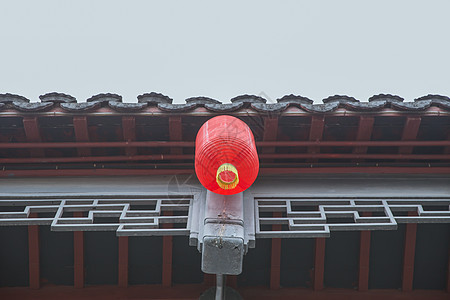 中国春节红灯笼屋檐设计背景图片