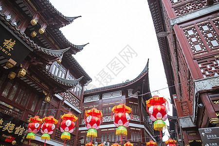 上海豫园民俗灯笼喜庆过年图片
