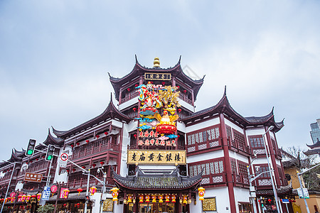 春节豫园建筑外立面装饰图片