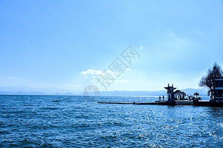 云南大理洱海风景云南大理下关洱海大理古城背景