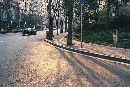 车道线城市街头拍摄背景