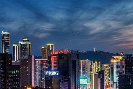 五颜六色的长沙夜景图片