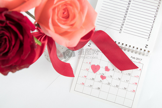 情人节玫瑰日历图片